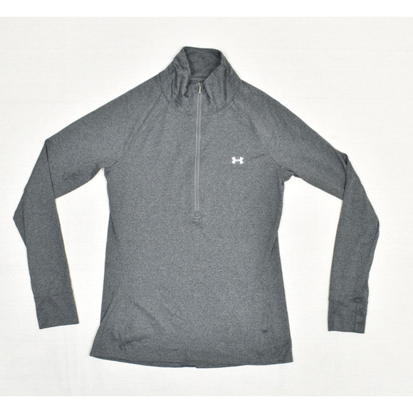 Under Armour Women's 1/4 Zip Pullover Sweatshirt Polyester Gray S Semi Fitted - Picture 1 of 8